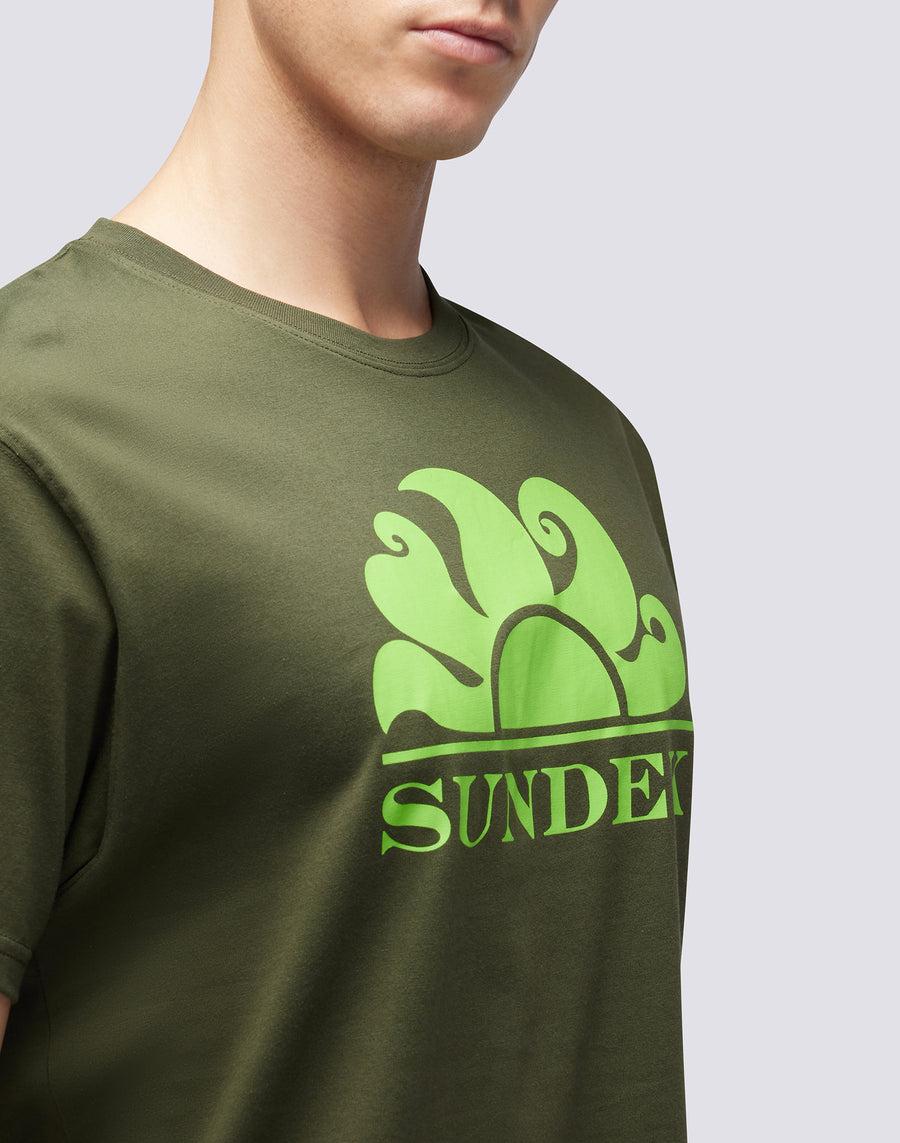 Sundek T-SHIRT GIROCOLLO CON STAMPA LOGO m021tej7800-30204 Saldi Di Fabbrica