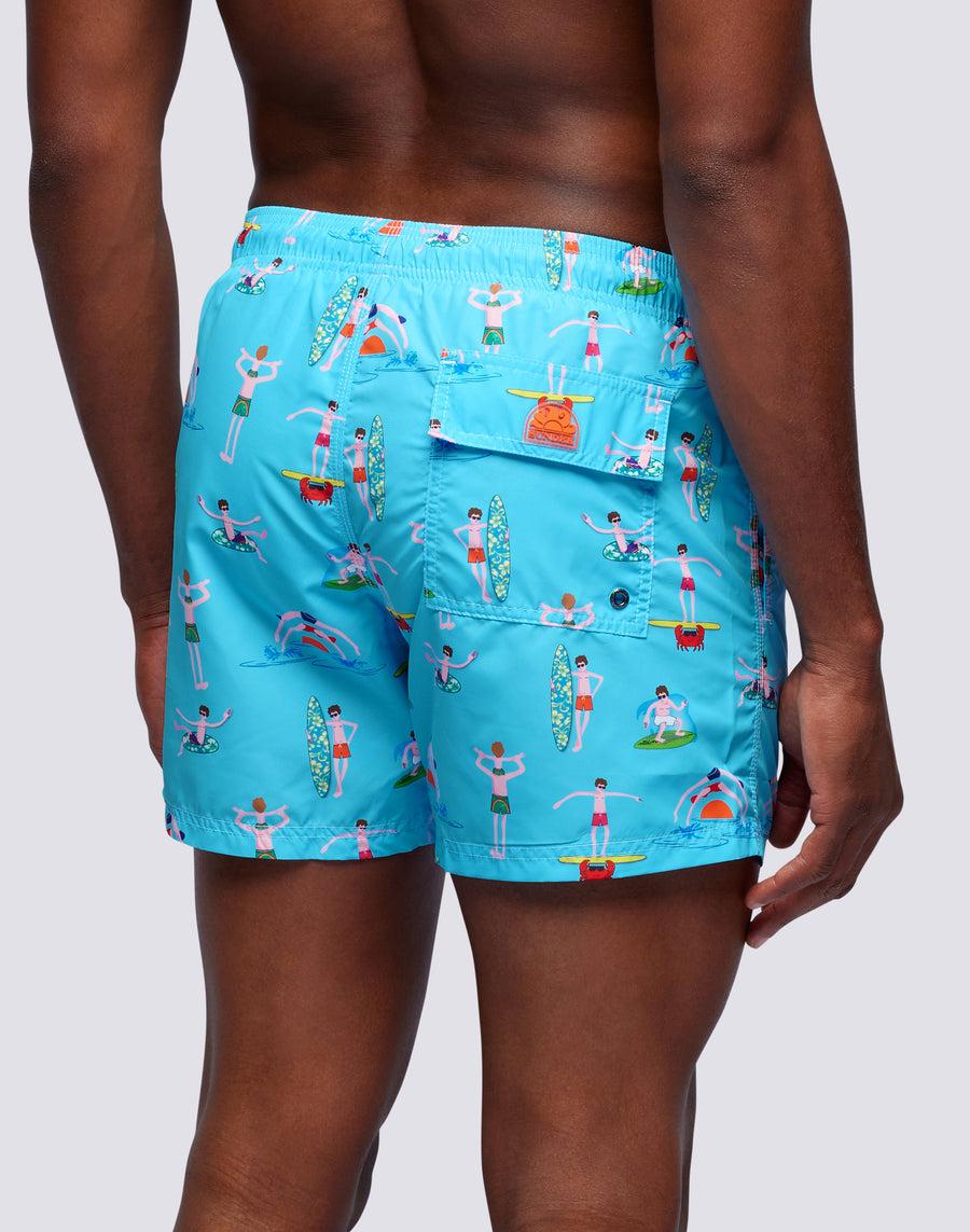 Sundek costume da bagno corto a vita elasticata microstampa beach boy m633bdrt4bg-006bg Italia
