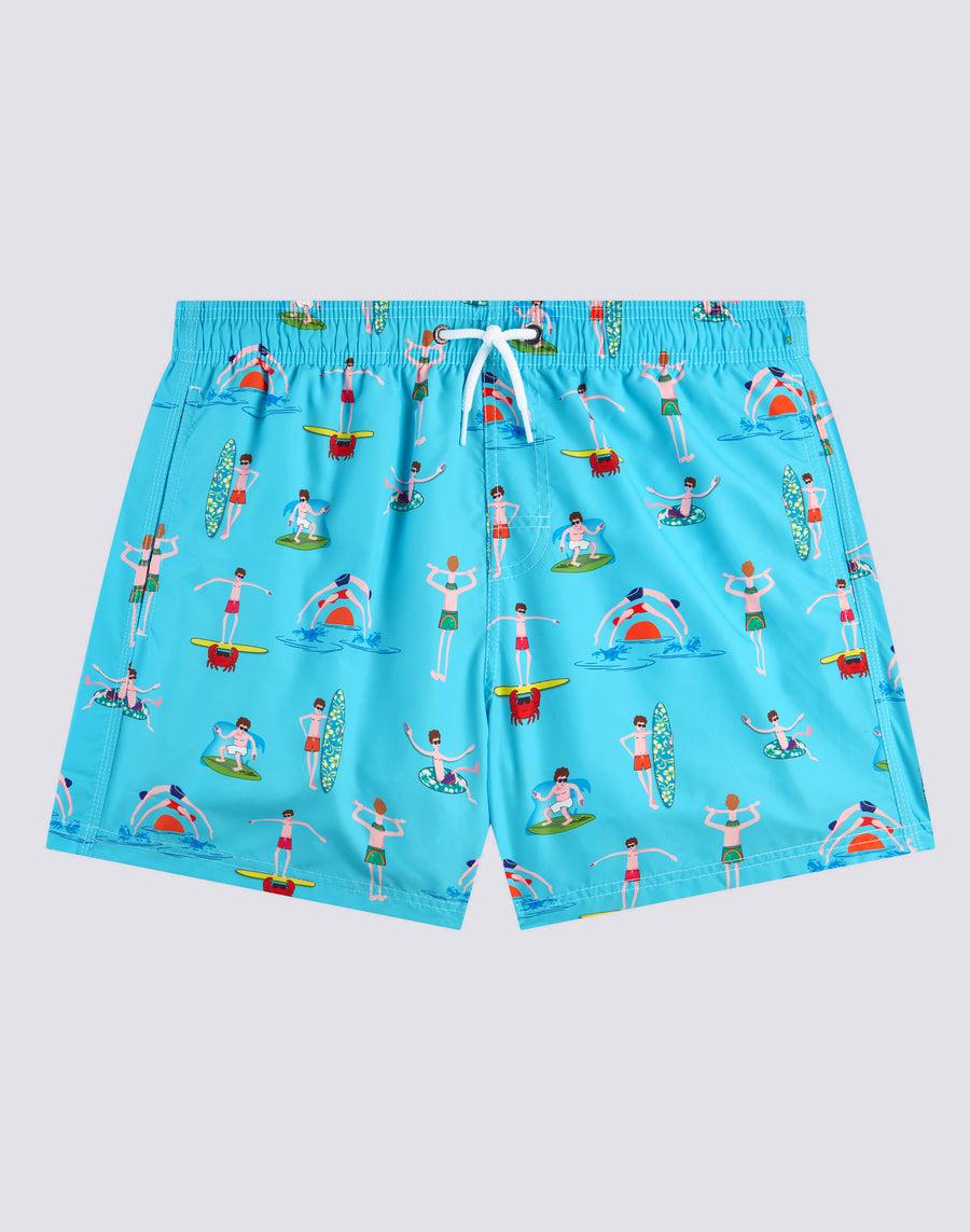 Sundek costume da bagno corto a vita elasticata microstampa beach boy m633bdrt4bg-006bg Italia