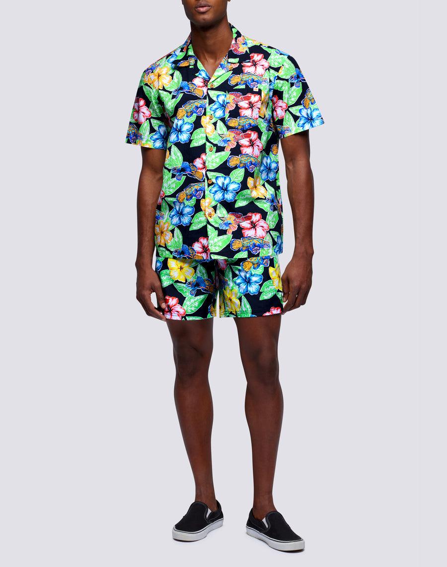 Sundek camicia con stampa floreale all over m669tesj500-a1800 Nuovo