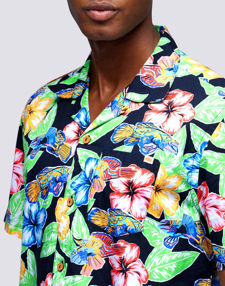 Sundek camicia con stampa floreale all over m669tesj500-a1800 Nuovo