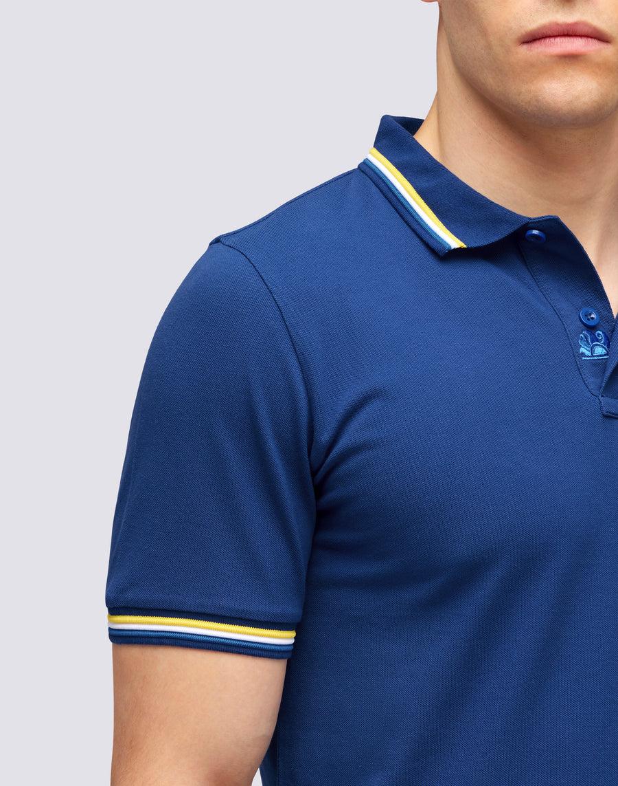 Sundek POLO BRICE IN COTONE PIQUET CON DETTAGLI TRICOLOR m779plj6500-a1701 Consegna Veloce