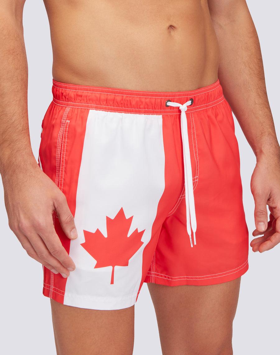 Sundek COSTUME DA BAGNO CORTO VITA ELASTICATA POLIESTERE RICICLATO REPREVE® BANDIERA CANADA M504BDRT3FGA42FG Nuova