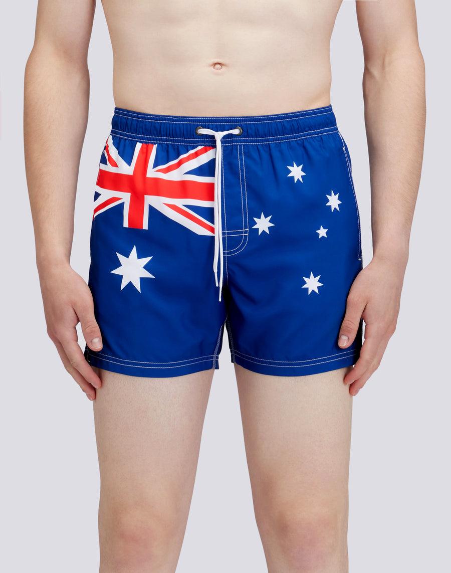 Sundek COSTUME DA BAGNO CORTO VITA ELASTICATA POLIESTERE RICICLATO REPREVE® BANDIERA AUSTRALIA M504BDRT3FG629FG Nuovo