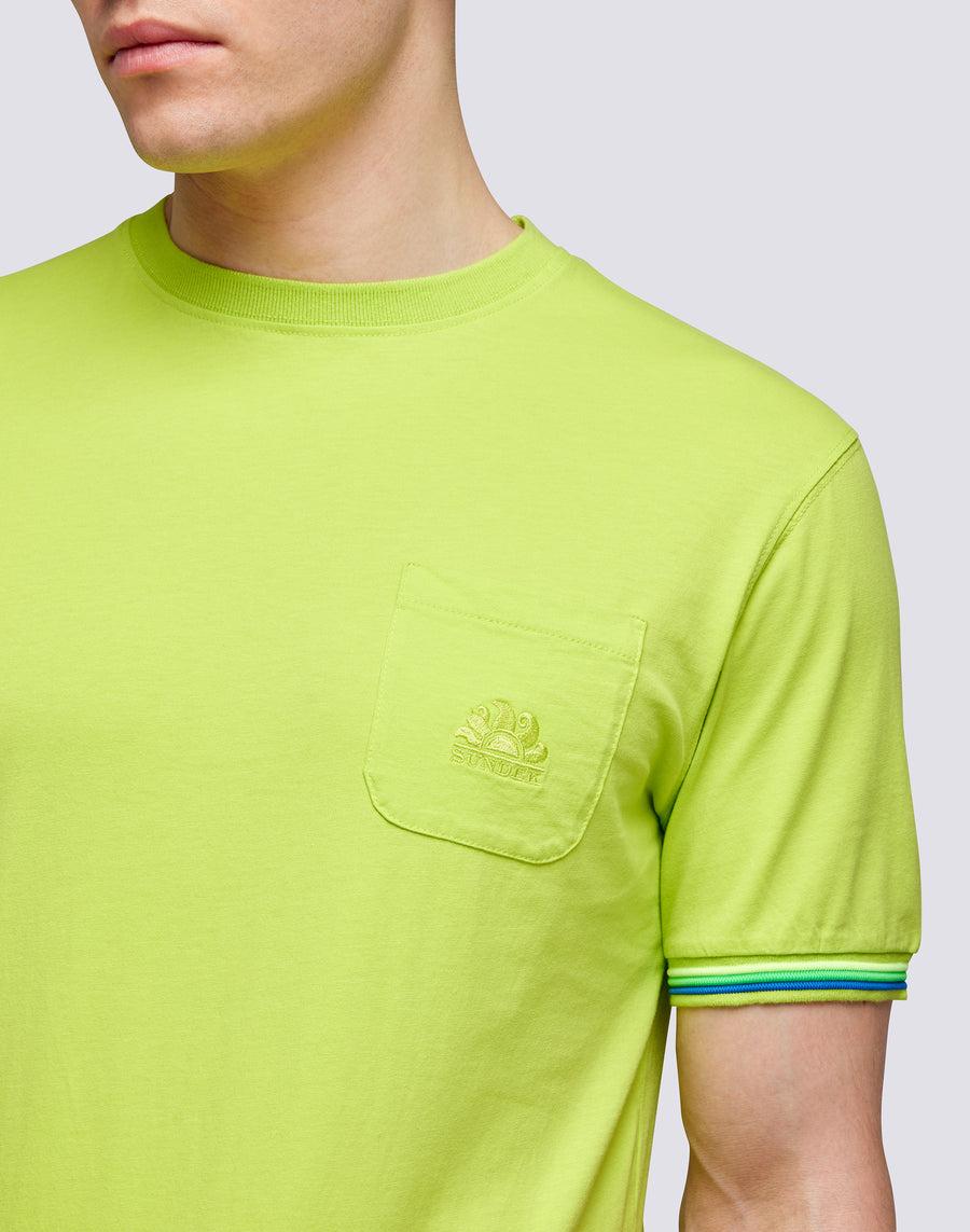 Sundek T-SHIRT FINN GIROCOLLO CON TASCHINO m775tej7800-69101 Nuovo