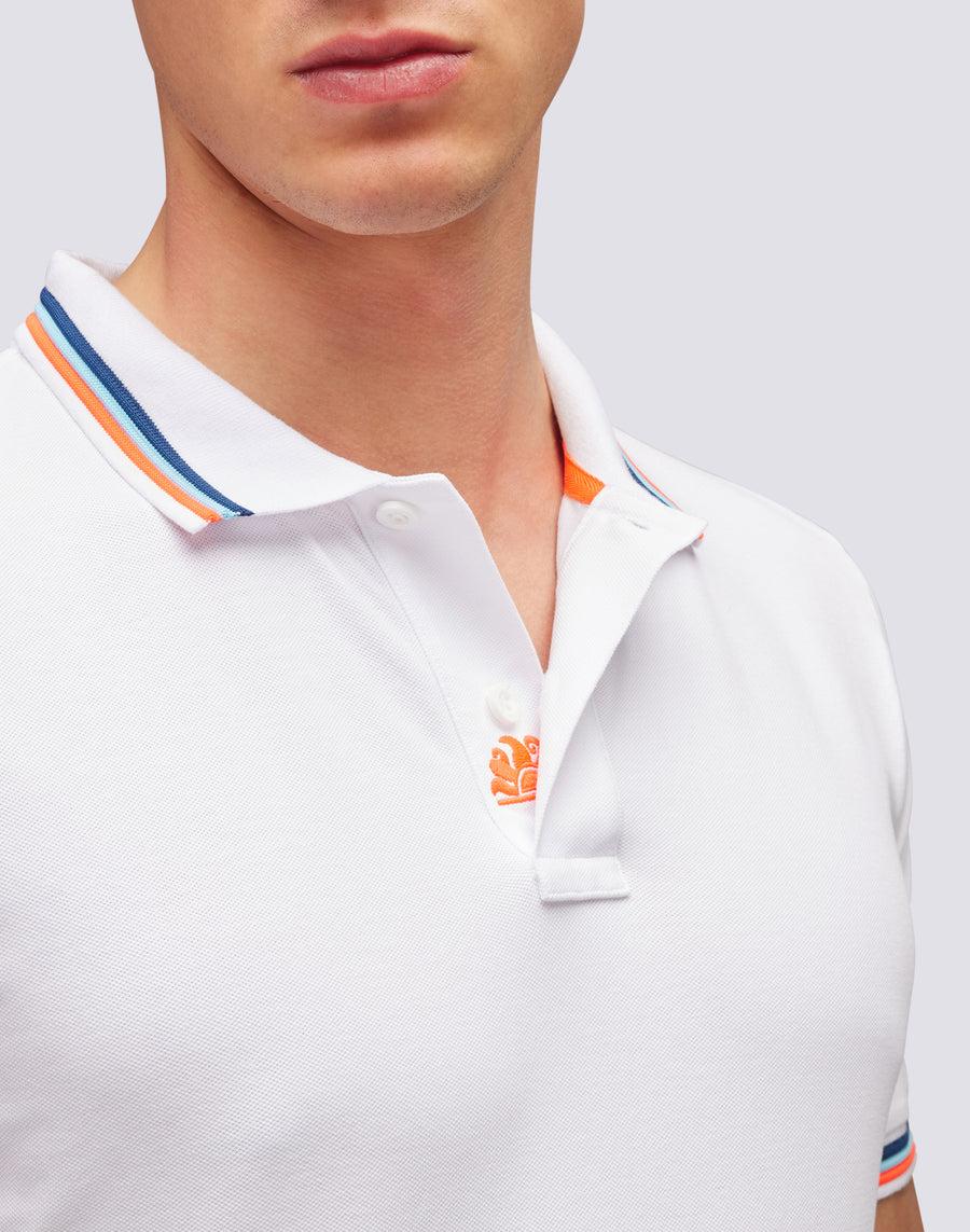 Sundek polo brice in cotone piquet con dettagli tricolor M779PLJ6500-00634 In Linea