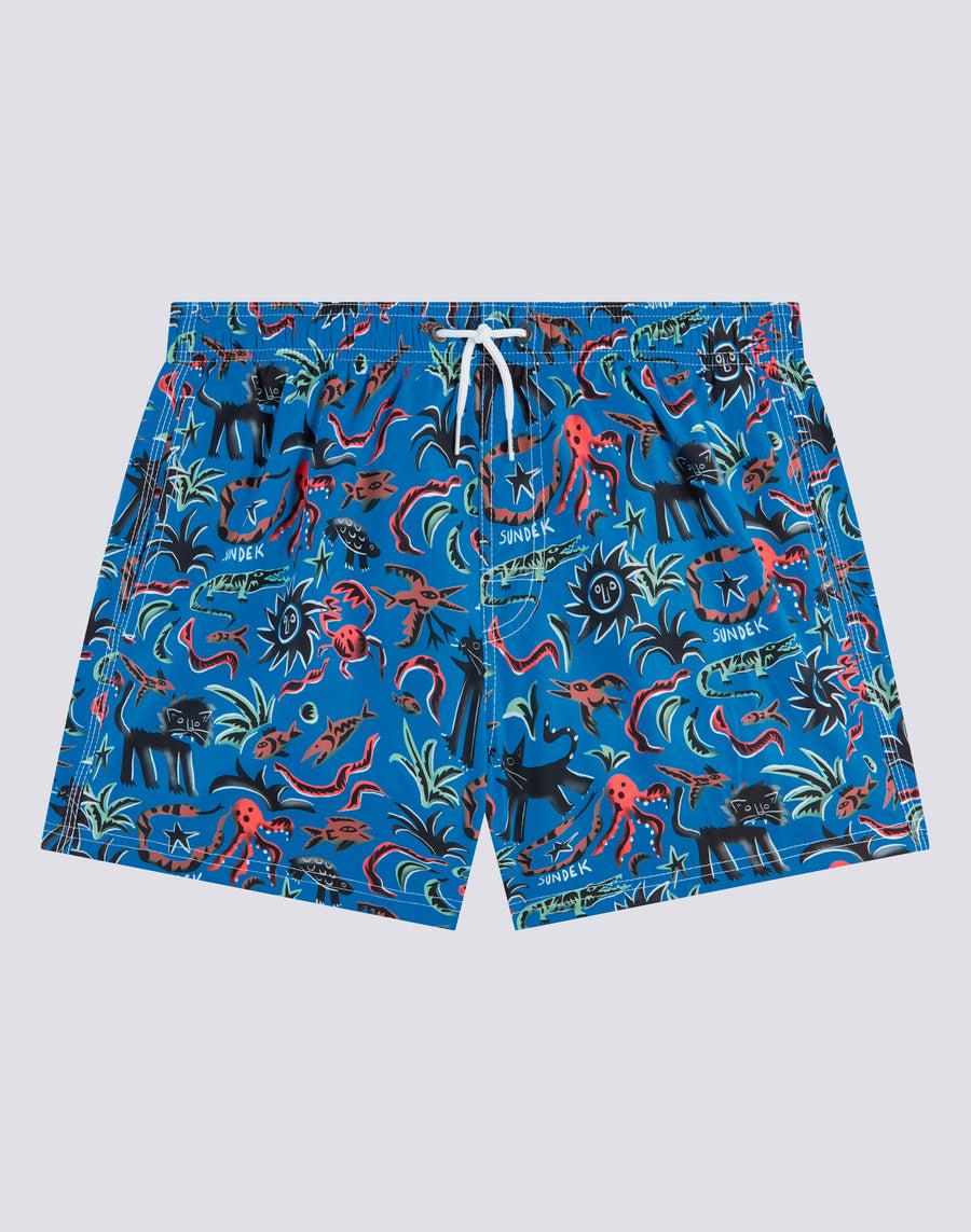 Sundek costume da bagno corto vita elasticata stampa safari surprise repreve® m504bdrt3li-004li Moda