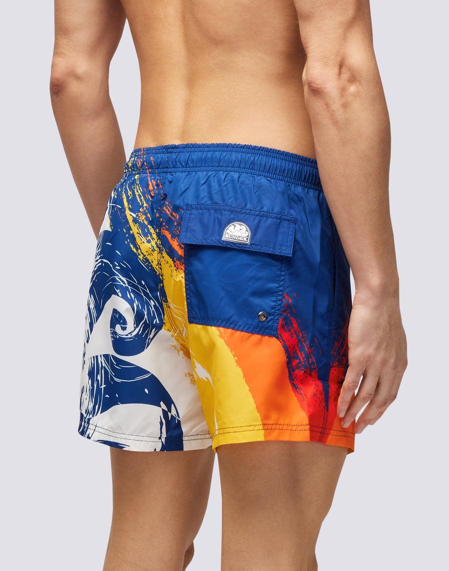 Sundek COSTUME DA BAGNO CORTO VITA ELASTICATA STAMPA LOGO IN POLY RICICLATO m633bdrt4hu-a17hu Qualità Garantita
