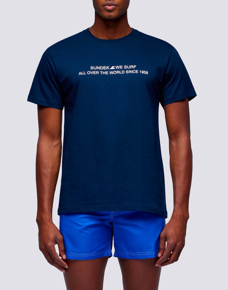 Sundek t-shirt uomo in cotone capsule flag m669tesj500-00600 Saldi