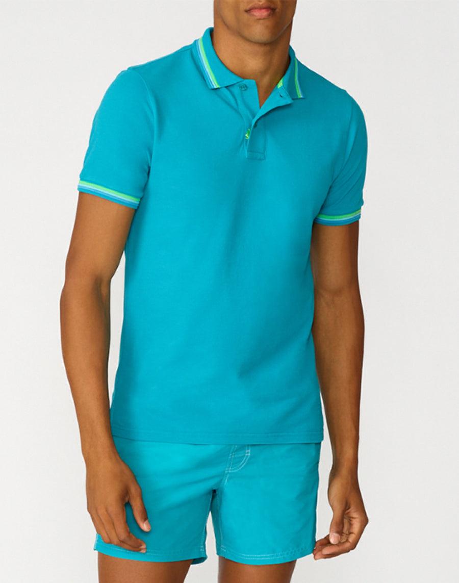 Sundek polo brice in cotone piquet con dettagli tricolor M779PLJ6500-95001