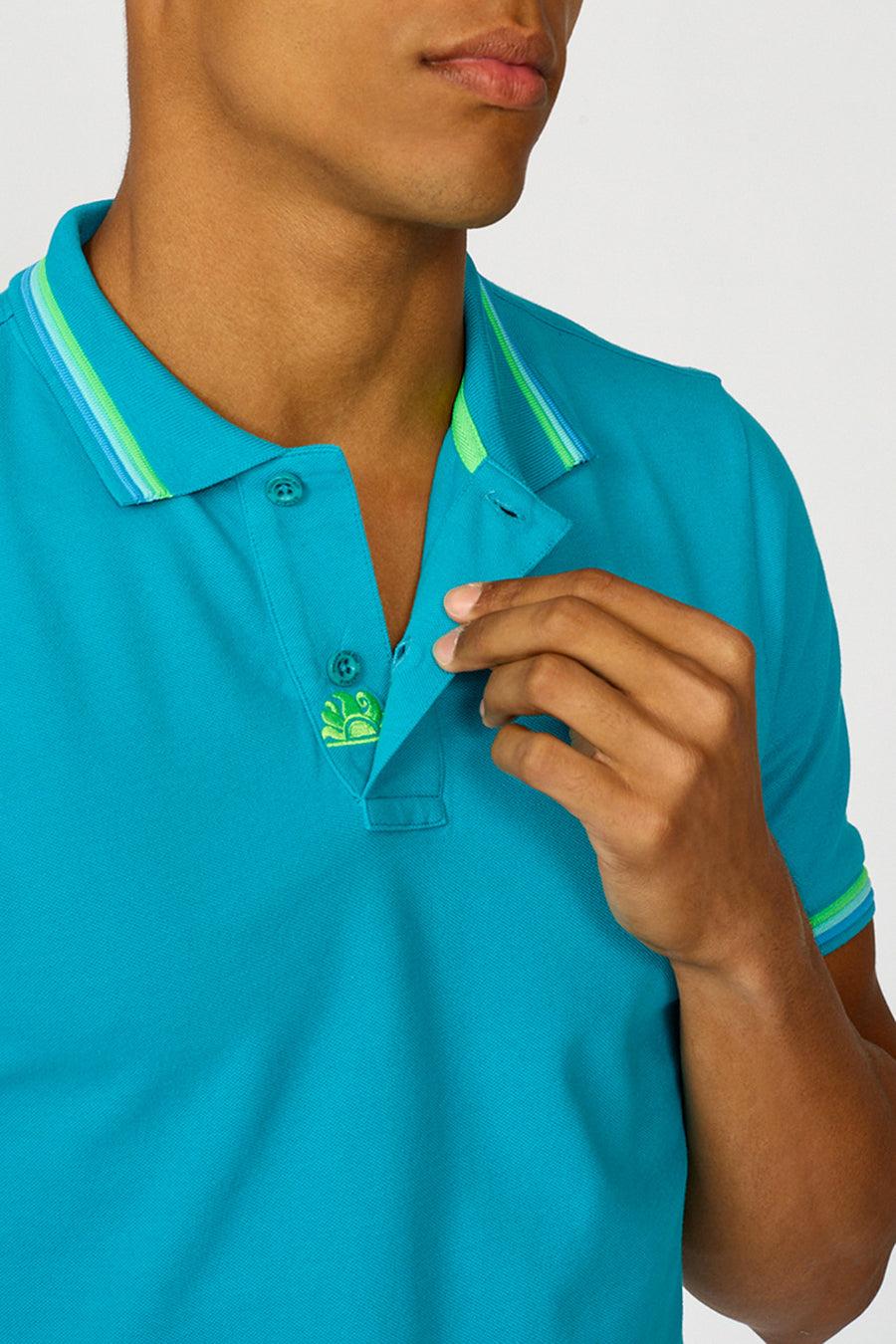 Sundek polo brice in cotone piquet con dettagli tricolor M779PLJ6500-95001 Ultimo giorno