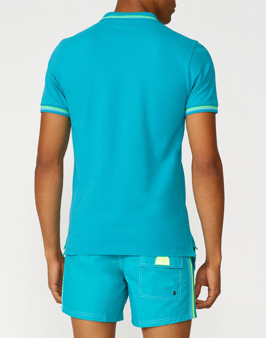 Sundek polo brice in cotone piquet con dettagli tricolor M779PLJ6500-95001 Ultimo giorno