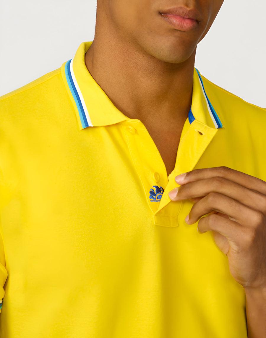 Sundek polo brice in cotone piquet con dettagli tricolor M779PLJ6500-77202