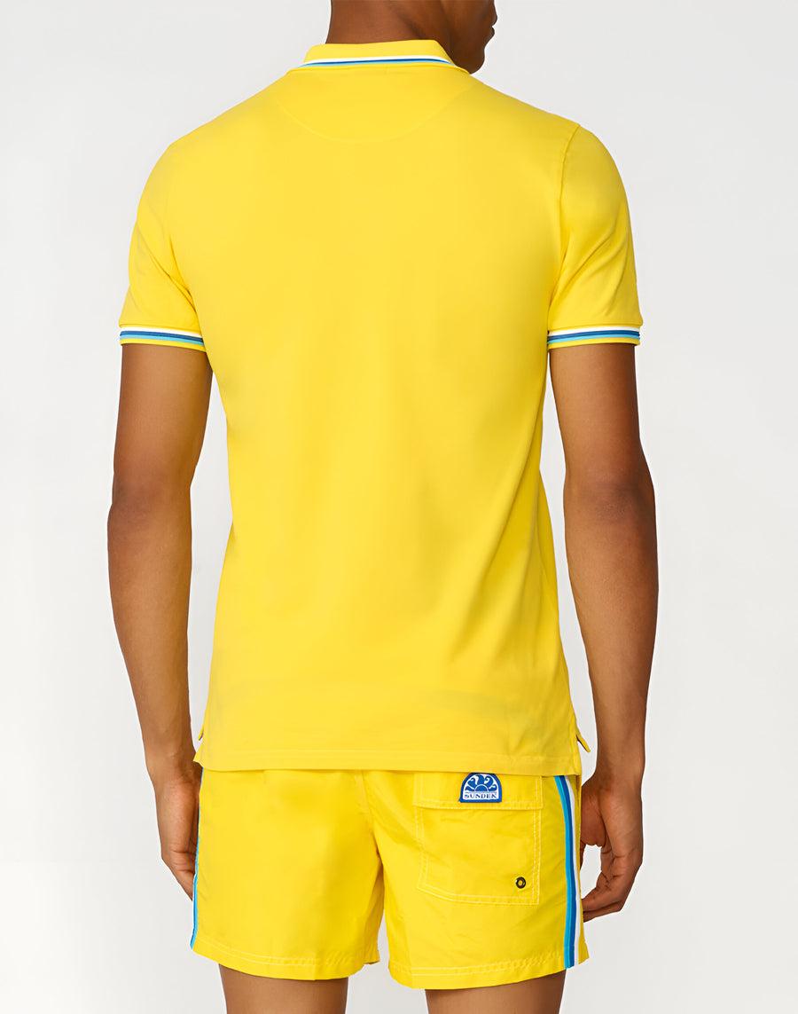 Sundek polo brice in cotone piquet con dettagli tricolor M779PLJ6500-77202 Fino al 60% di sconto
