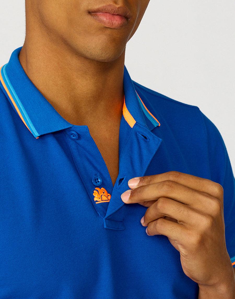 Sundek polo brice in cotone piquet con dettagli tricolor M779PLJ6500-67501