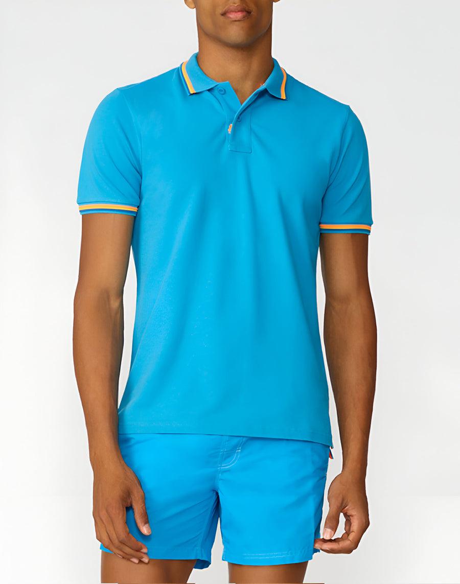 Sundek polo brice in cotone piquet con dettagli tricolor M779PLJ6500-67402 Sostegno trimestrale