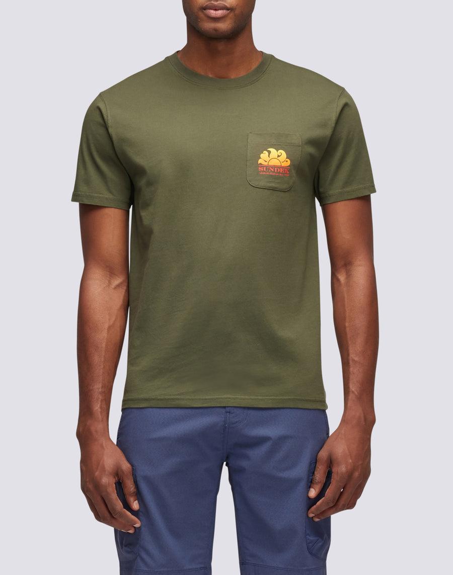 Sundek t-shirt new herbert girocollo con maxi-logo M028TEJ7800-30200 Pezzi Unici