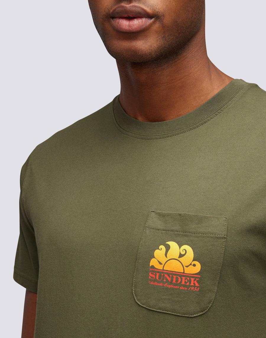 Sundek t-shirt new herbert girocollo con maxi-logo M028TEJ7800-30200 Pezzi Unici