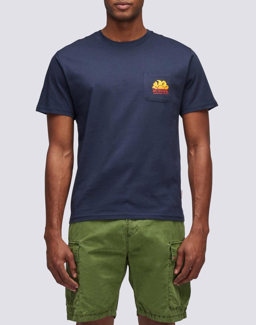 Sundek t-shirt new herbert girocollo con maxi-logo M028TEJ7800-00700 Soddisfazione Garantita
