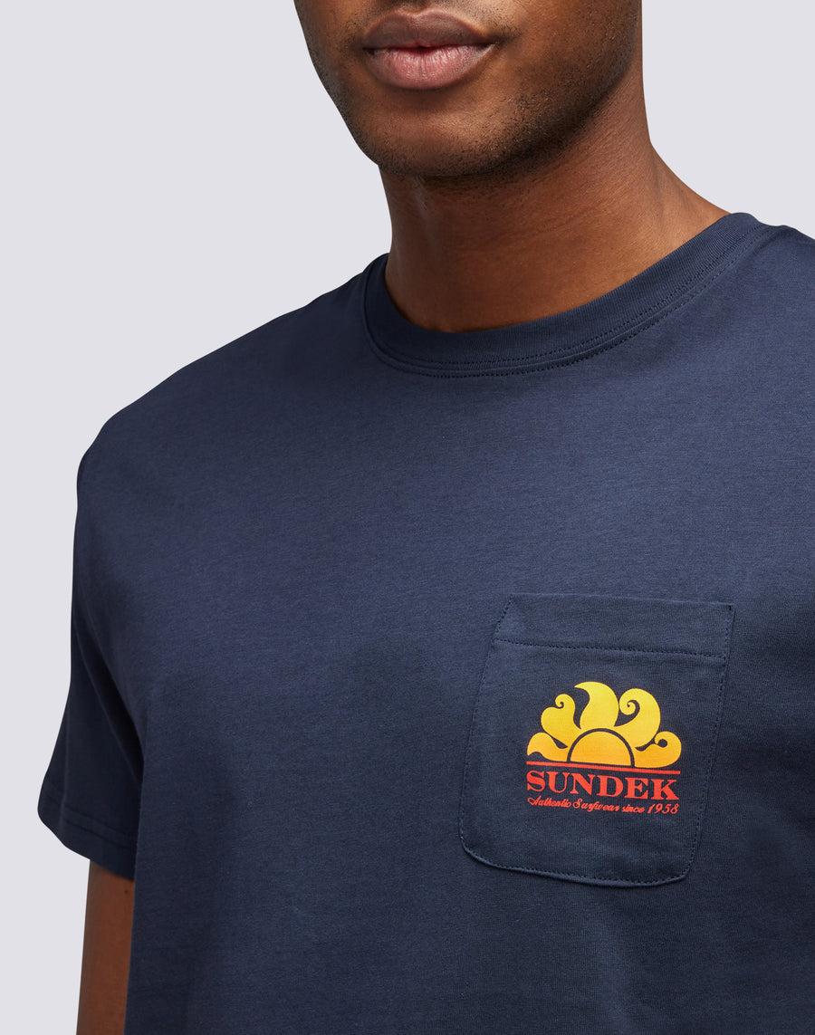 Sundek t-shirt new herbert girocollo con maxi-logo M028TEJ7800-00700 Soddisfazione Garantita