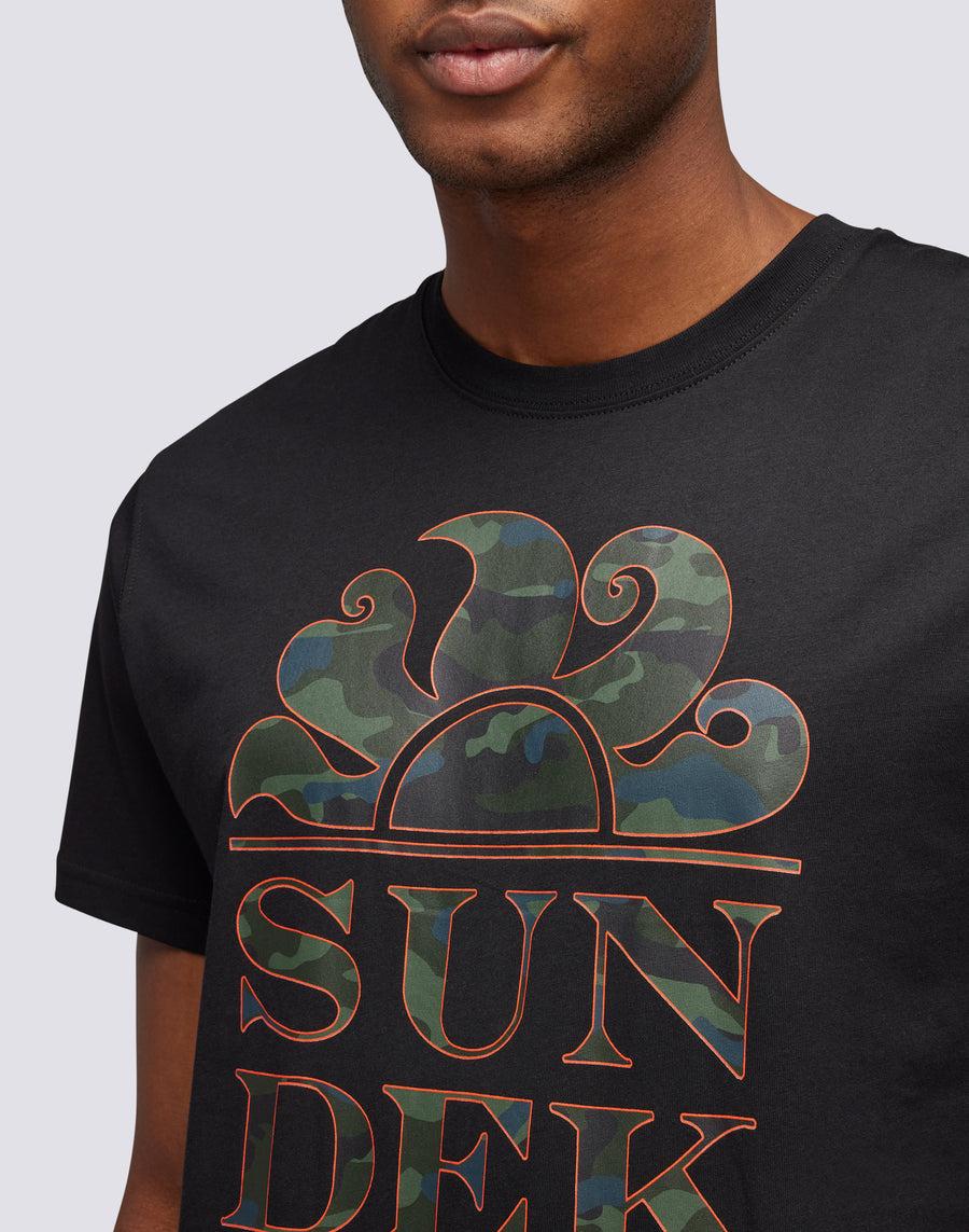 Sundek t-shirt stampa camou follow the sun M026TEJ7853-00400 Promozione Limitata