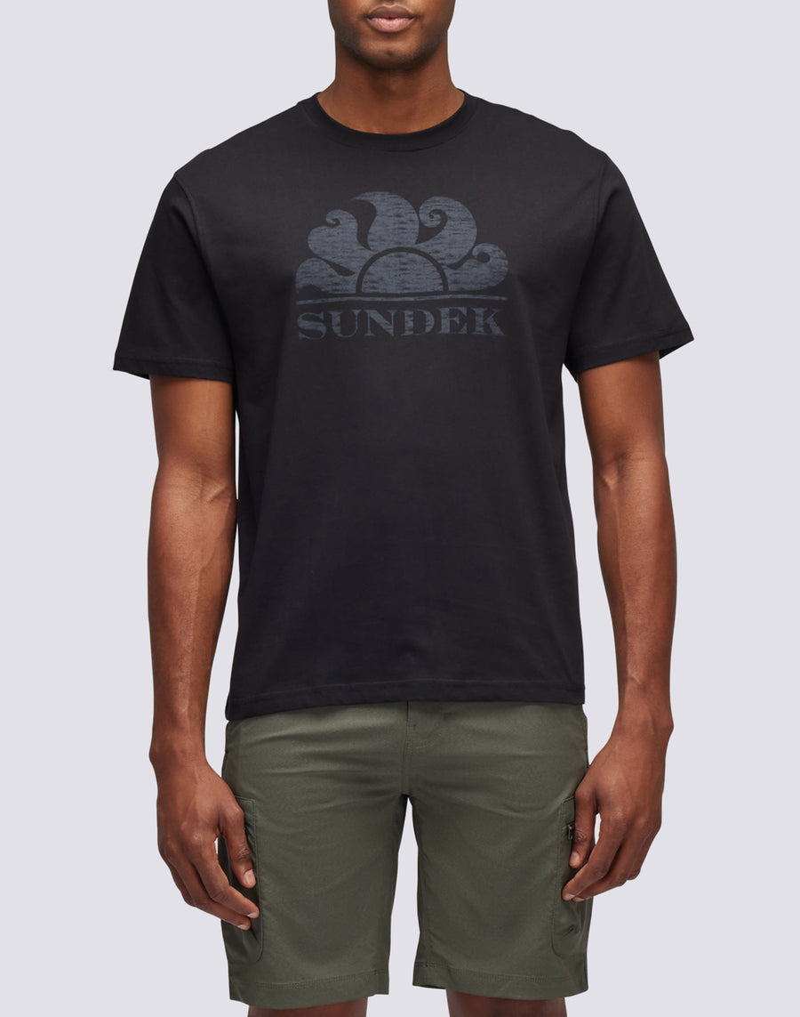 Sundek t-shirt maniche corte con logo M021TEJ78OT-00400 Black Friday