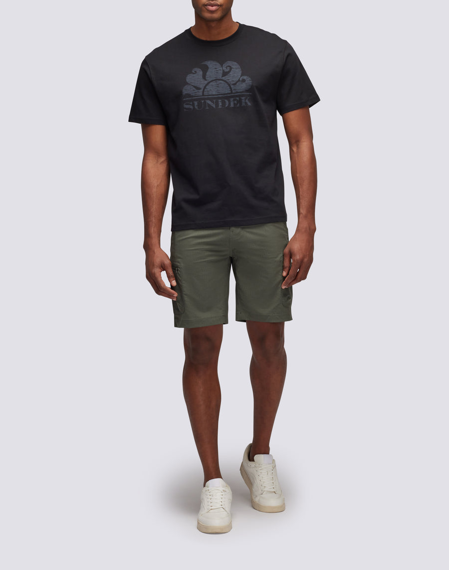 Sundek t-shirt maniche corte con logo M021TEJ78OT-00400 Black Friday