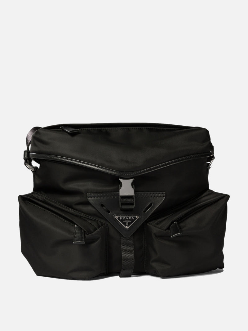 Vietti Prada Borsa con tracolla in Re-Nylon e pelle