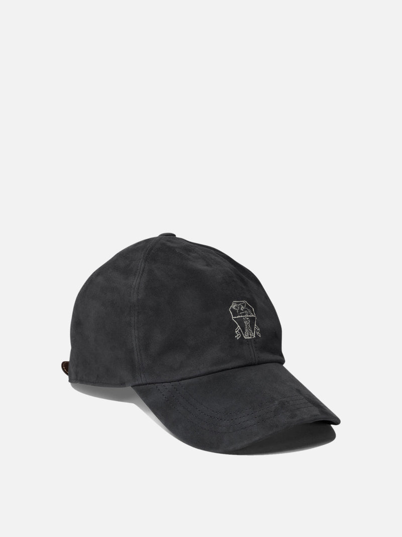 Vietti Brunello Cucinelli Cappello da baseball in camoscio leggero con logo ricamato Qualità