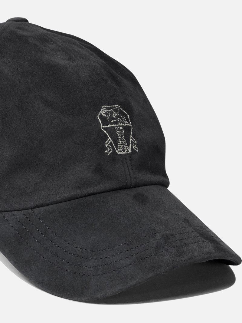 Vietti Brunello Cucinelli Cappello da baseball in camoscio leggero con logo ricamato Qualità