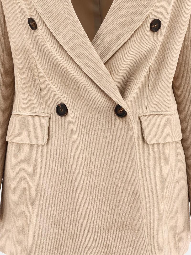 Vietti Brunello Cucinelli Giacca in corduroy martellato con monile Shopping Online