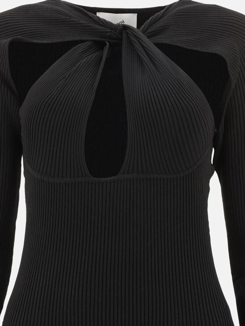 Vietti Coperni Abito a coste con cut-out "Twisted" Vendita Calda
