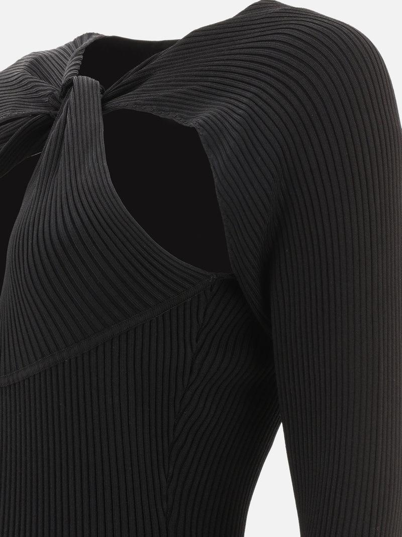 Vietti Coperni Abito a coste con cut-out "Twisted" Vendita Calda