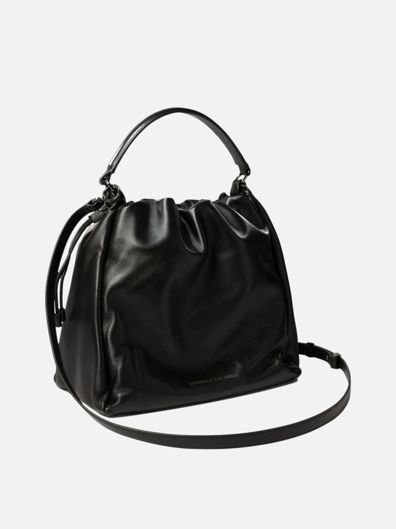 Vietti Brunello Cucinelli Borsa bucket in pelle Soft con monile 2025