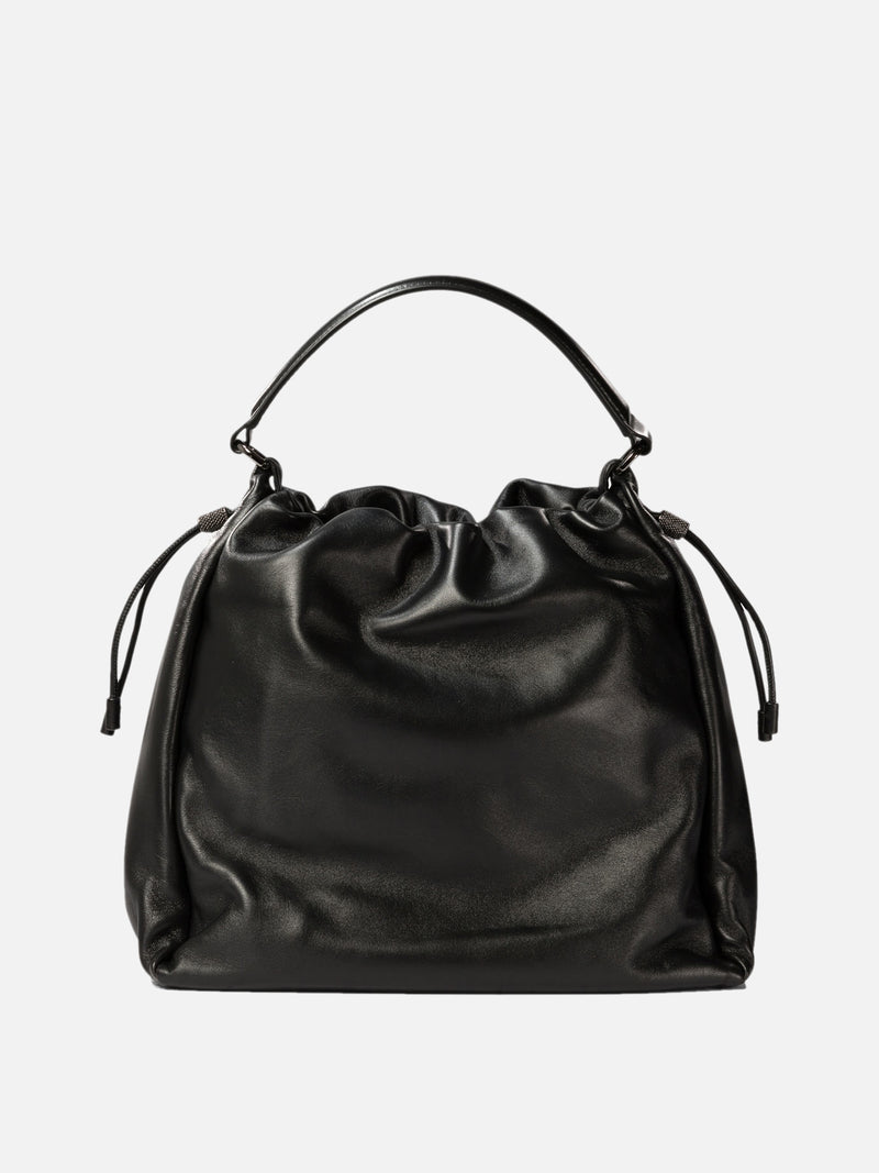 Vietti Brunello Cucinelli Borsa bucket in pelle Soft con monile 2025