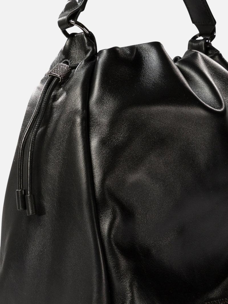 Vietti Brunello Cucinelli Borsa bucket in pelle Soft con monile 2025