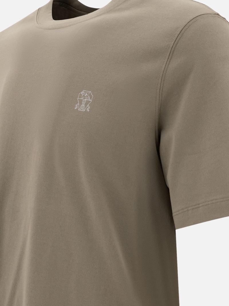 Vietti Brunello Cucinelli T-shirt in jersey con logo Saldi Di Fabbrica
