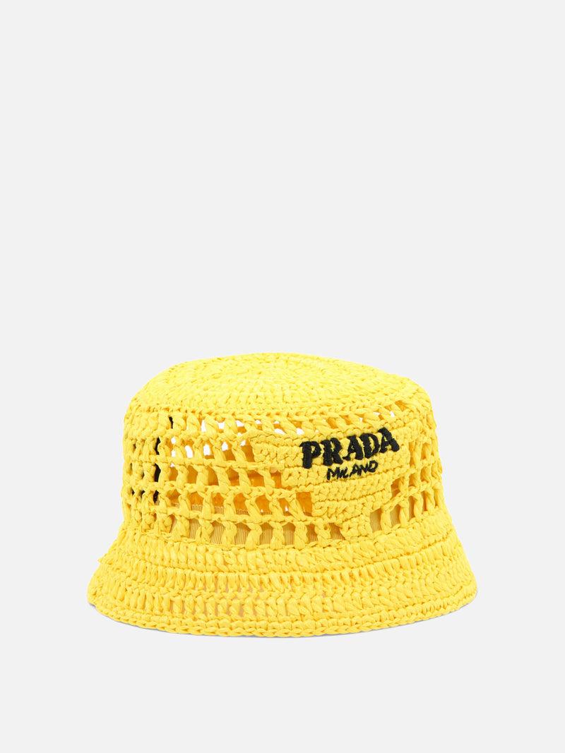 Vietti Prada Cappello da pescatore in rafia In Linea
