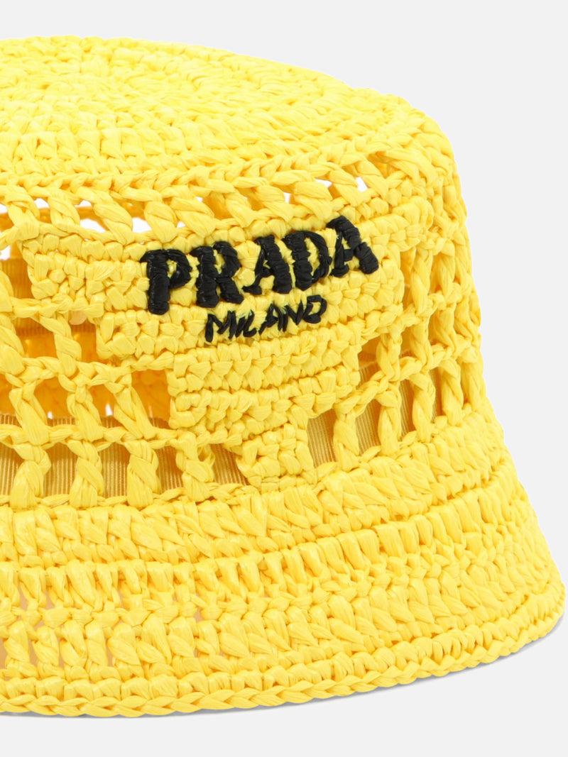 Vietti Prada Cappello da pescatore in rafia In Linea