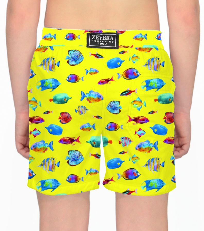 Zeybra COSTUME BAMBINO PESCI GIALLO FLUO Affare Del Giorno