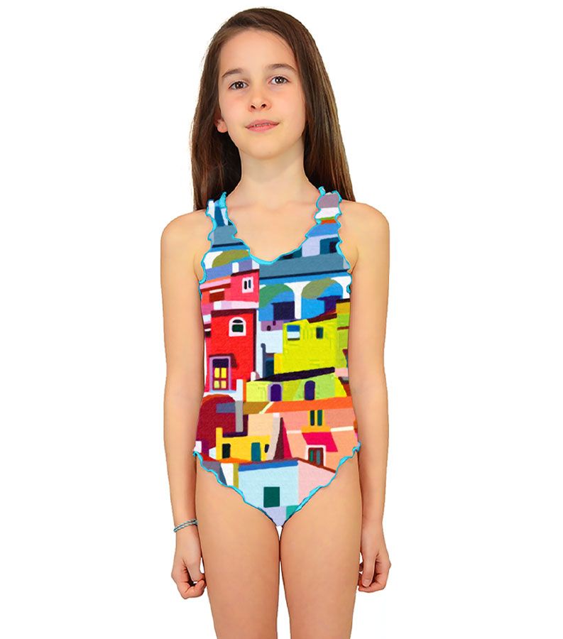 Zeybra COSTUME INTERO BAMBINA AMALFI GIALLO Presa