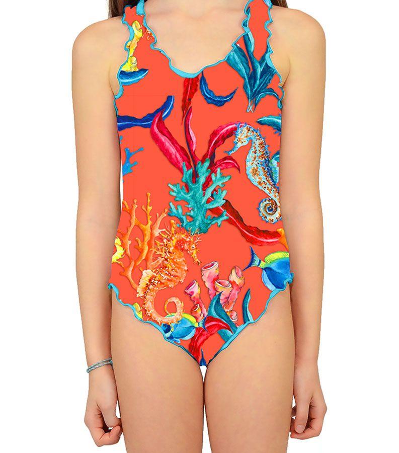 Zeybra COSTUME INTERO BAMBINA CORALLI ORANGE Economico