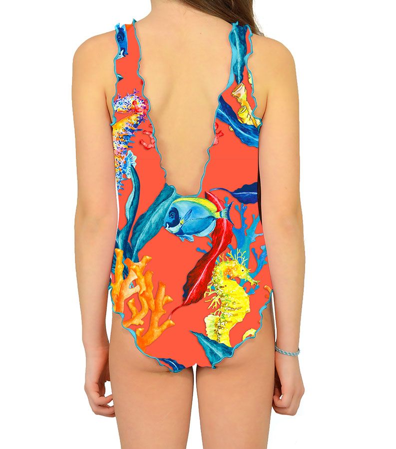 Zeybra COSTUME INTERO BAMBINA CORALLI ORANGE Economico