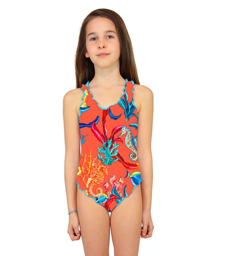 Zeybra COSTUME INTERO BAMBINA CORALLI ORANGE Economico