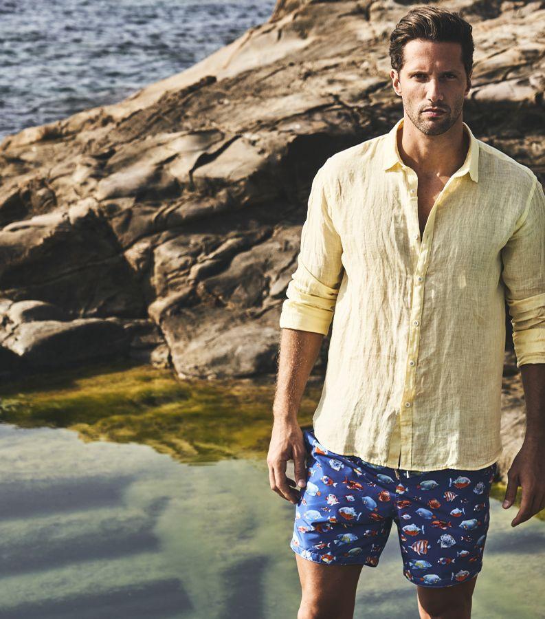 Zeybra CAMICIA UOMO LINO YELLOW Hotsell