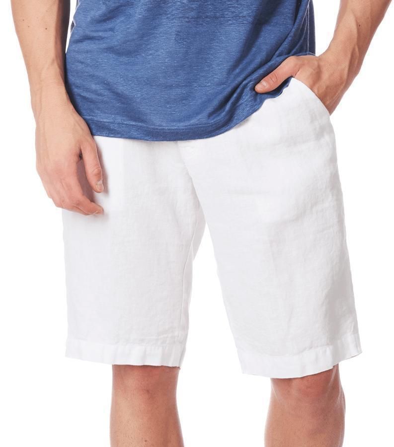Zeybra BERMUDA UOMO LINO BIANCO Qualità