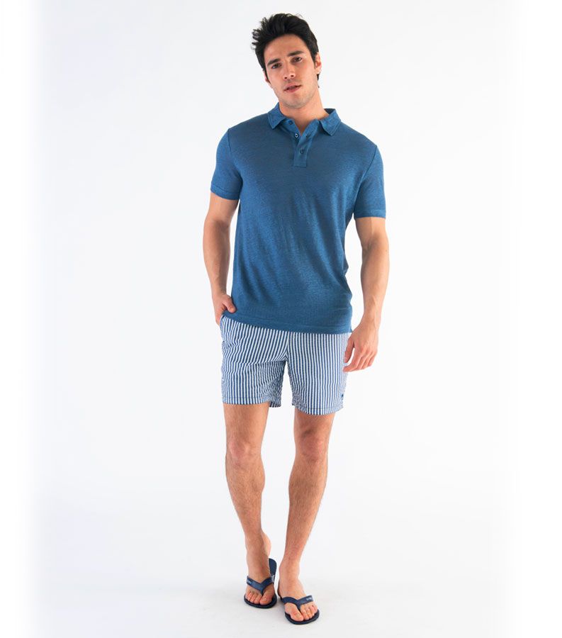 Zeybra POLO UOMO LINO DENIM Negozi Online