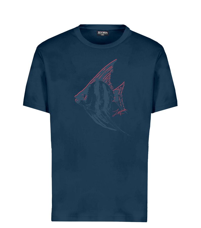 Zeybra T-SHIRT UOMO 100% COTONE SUPIMA BLU Offerta esclusiva