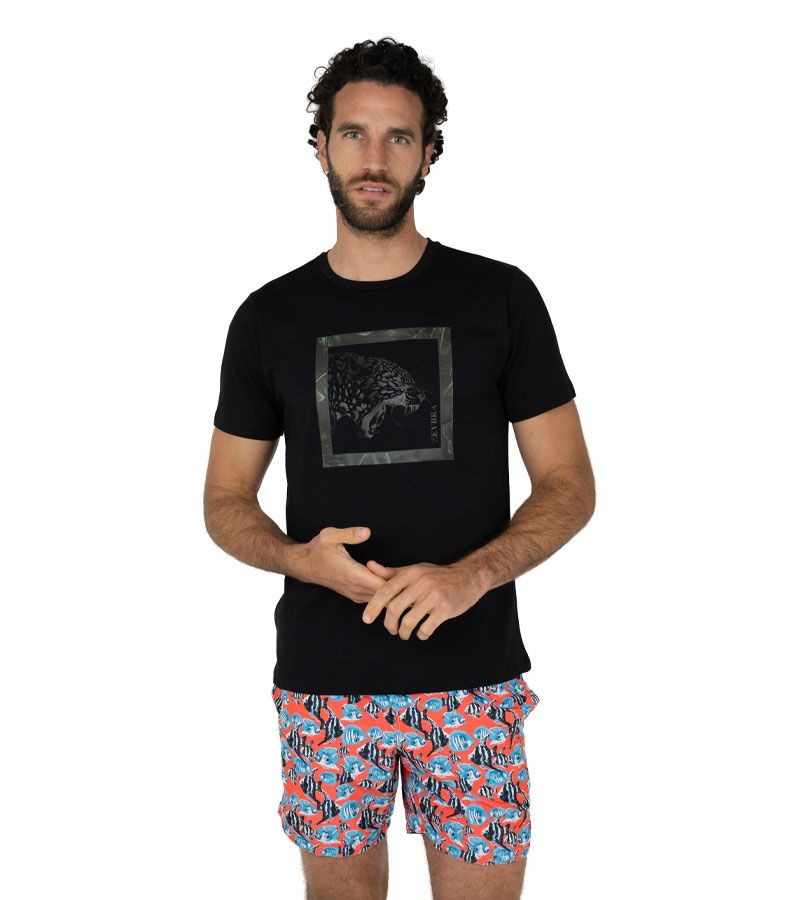 Zeybra T-SHIRT UOMO 100% COTONE SUPIMA NERO Offerta natalizia