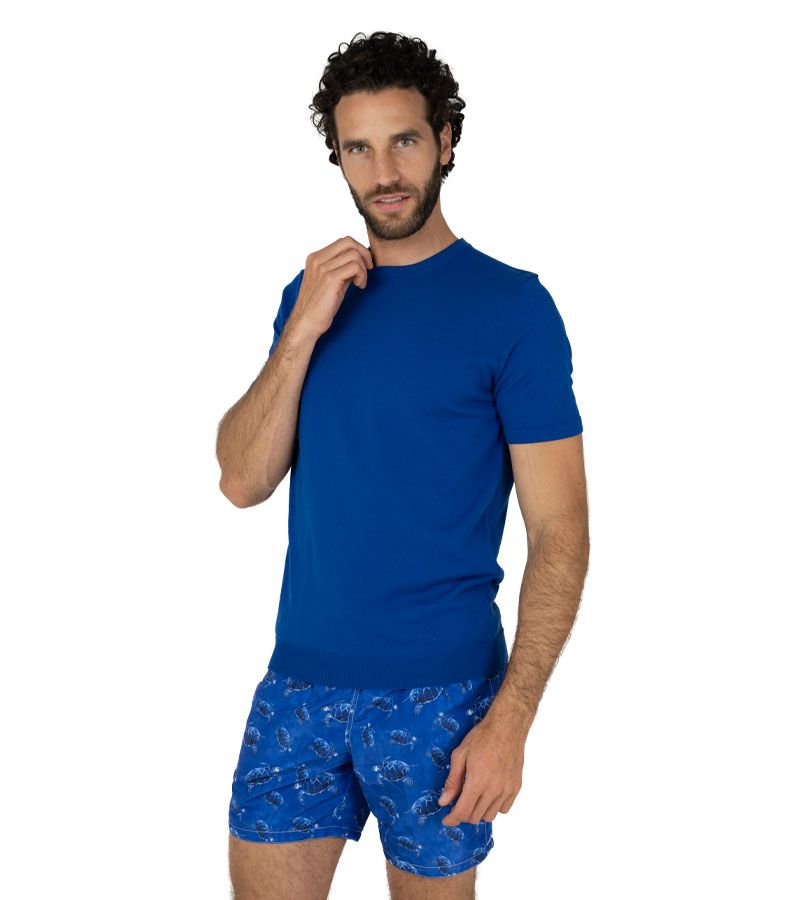 Zeybra T-SHIRT UOMO 100% COTONE CRÈPE INCHIOSTRO Offerta Pasqua